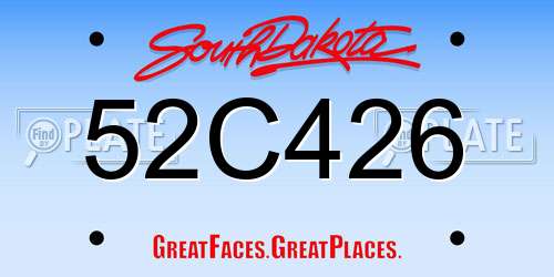 52C426 South Dakota License Plate