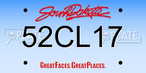 52CL17 South Dakota License Plate