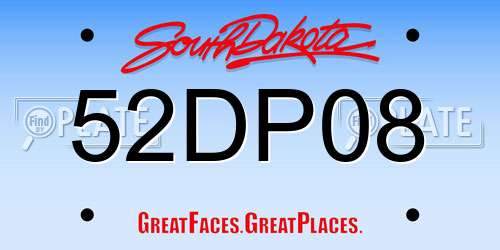 52DP08 South Dakota License Plate