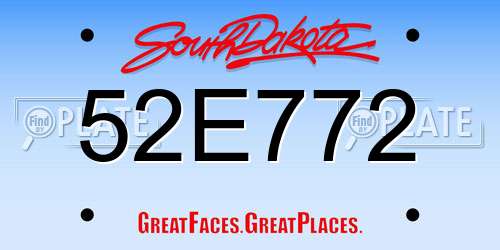 52E772 South Dakota License Plate