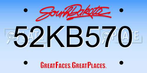 52KB570 South Dakota License Plate
