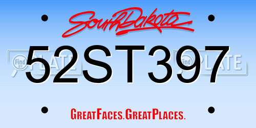 52ST397 South Dakota License Plate