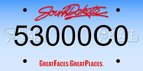 53000C0 South Dakota License Plate