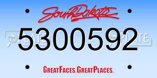 5300592 South Dakota License Plate