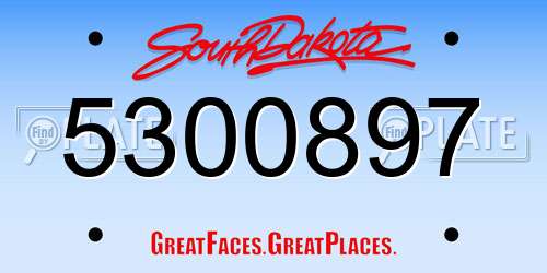 5300897 South Dakota License Plate