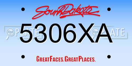 5306XA South Dakota License Plate