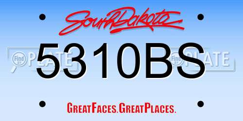 5310BS South Dakota License Plate