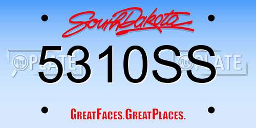 5310SS South Dakota License Plate