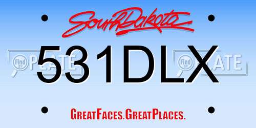 531DLX South Dakota License Plate