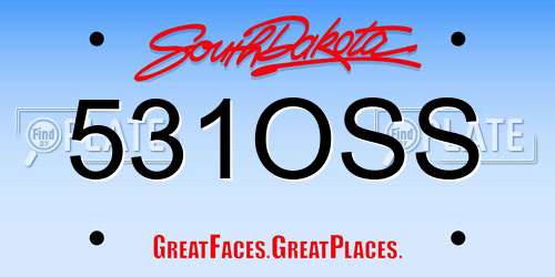 531OSS South Dakota License Plate