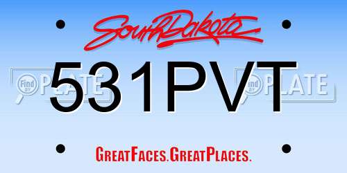 531PVT South Dakota License Plate