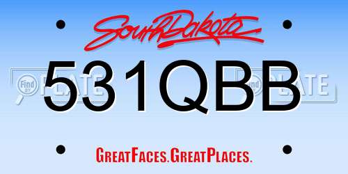 531QBB South Dakota License Plate