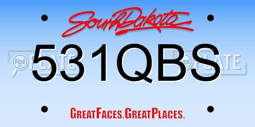 531QBS South Dakota License Plate
