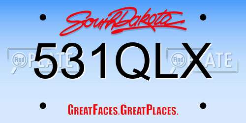 531QLX South Dakota License Plate