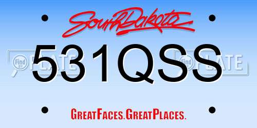 531QSS South Dakota License Plate