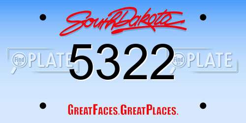 5322 South Dakota License Plate