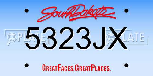 5323JX South Dakota License Plate