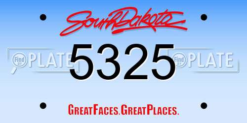 5325 South Dakota License Plate