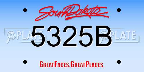 5325B South Dakota License Plate