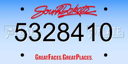5328410 South Dakota License Plate