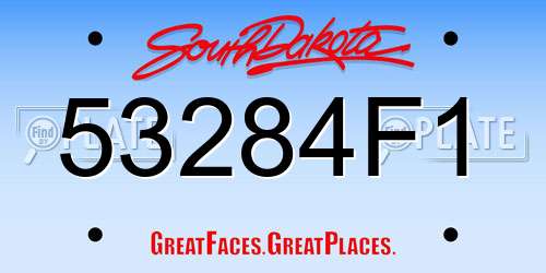 53284F1 South Dakota License Plate