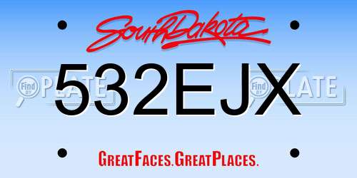 532EJX South Dakota License Plate