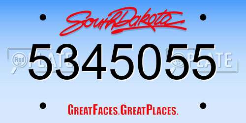 5345055 South Dakota License Plate