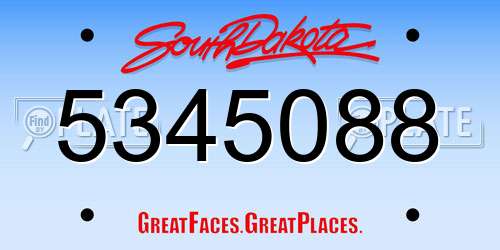 5345088 South Dakota License Plate