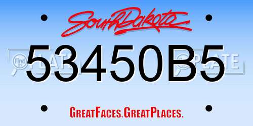53450B5 South Dakota License Plate