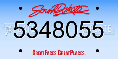 5348055 South Dakota License Plate