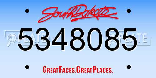 5348085 South Dakota License Plate