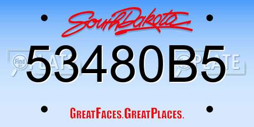 53480B5 South Dakota License Plate