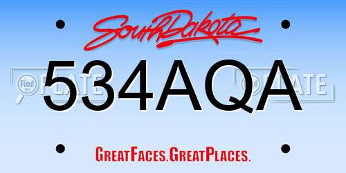 534AQA South Dakota License Plate