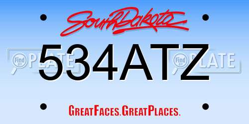 534ATZ South Dakota License Plate