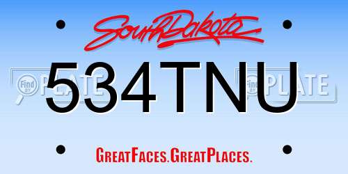 534TNU South Dakota License Plate