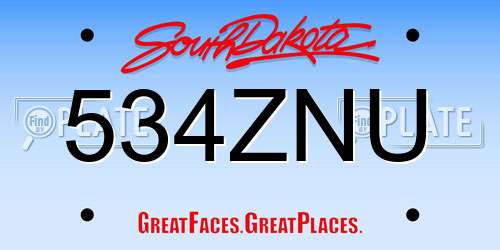 534ZNU South Dakota License Plate