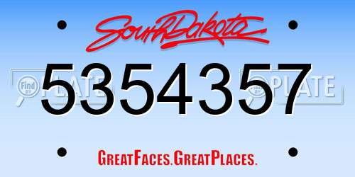 5354357 South Dakota License Plate