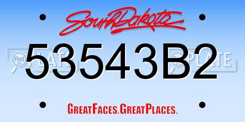 53543B2 South Dakota License Plate