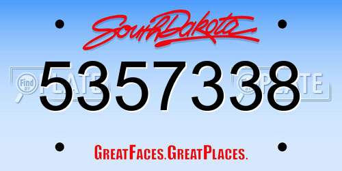 5357338 South Dakota License Plate