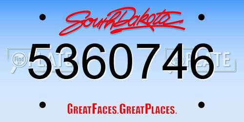 5360746 South Dakota License Plate