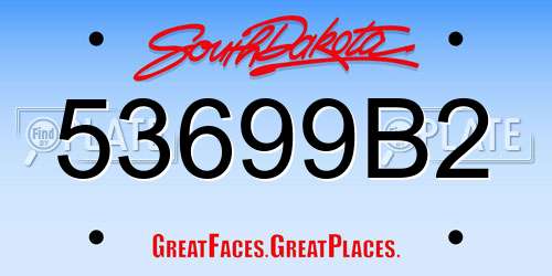 53699B2 South Dakota License Plate