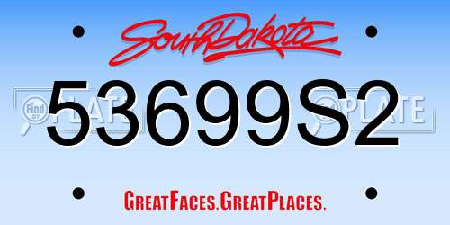 53699S2 South Dakota License Plate