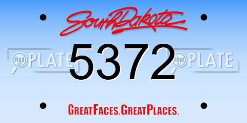 5372 South Dakota License Plate