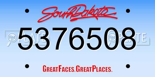5376508 South Dakota License Plate