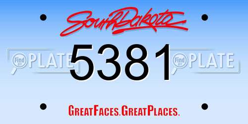 5381 South Dakota License Plate