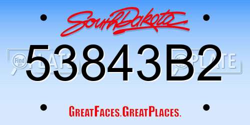 53843B2 South Dakota License Plate
