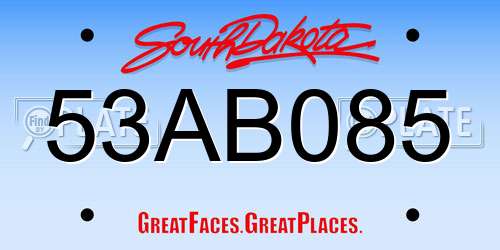 53AB085 South Dakota License Plate