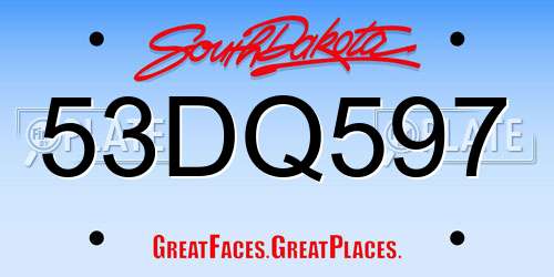 53DQ597 South Dakota License Plate