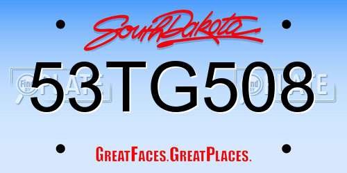 53TG508 South Dakota License Plate