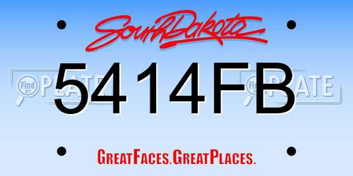 5414FB South Dakota License Plate